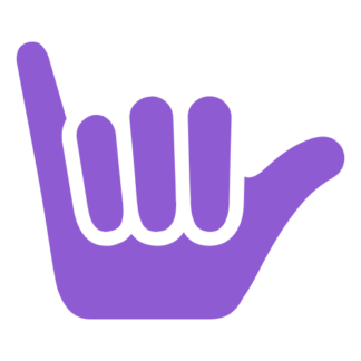 Shaka Sign (Hang Loose) Decal (Lavender)